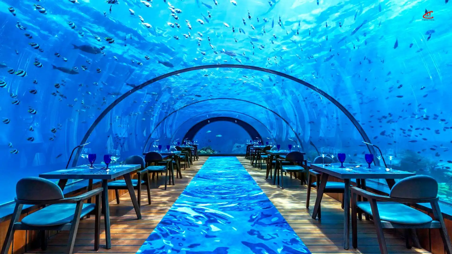 Underwater restaurant in Maldives