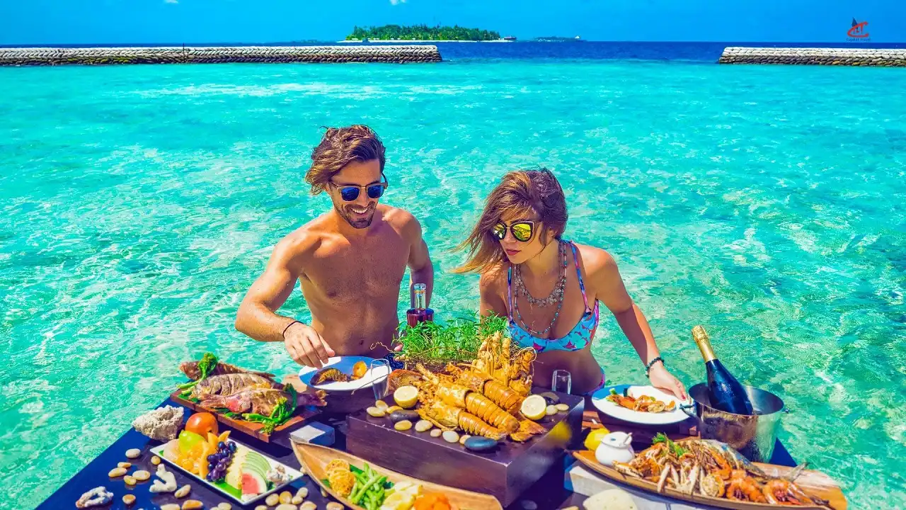 Floating breakfast in private pool
