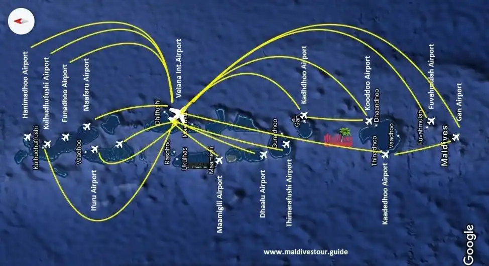 Maldives domestic transfer routes