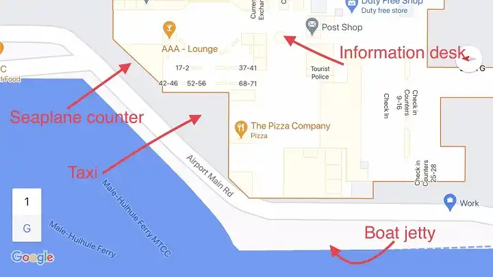 Maldives International Airport information desk location