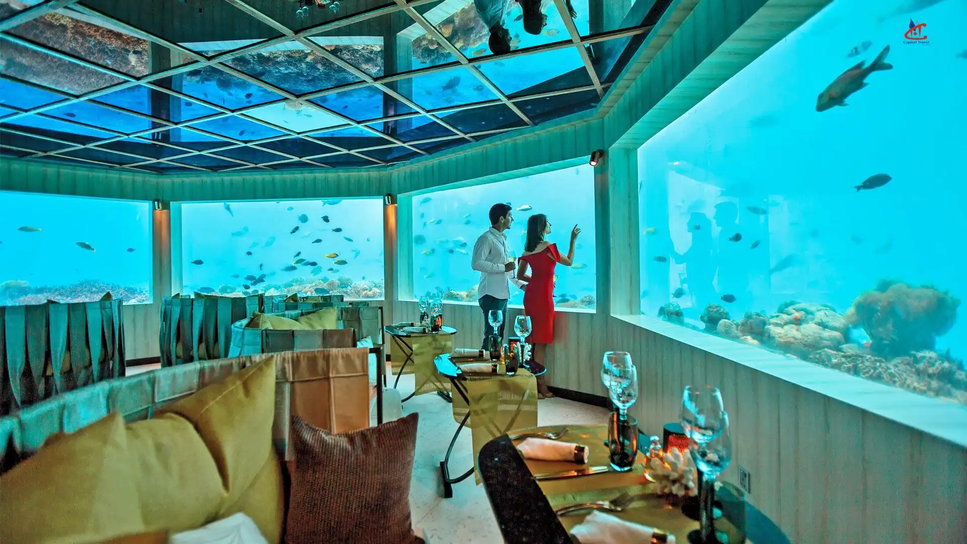 Underwater restaurant Maldives
