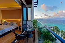 Guesthouse on local island in Maldives