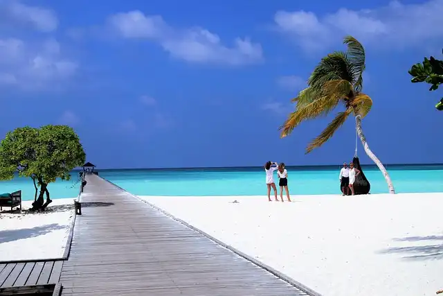 Maldives in January - pristine beach during peak dry season
