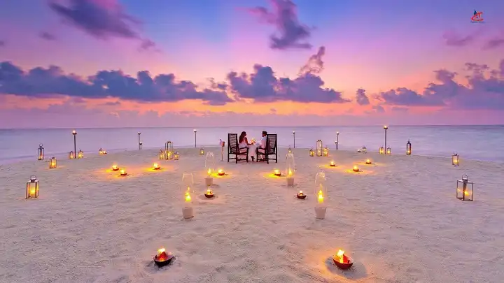 Private sunset dinner in Maldives