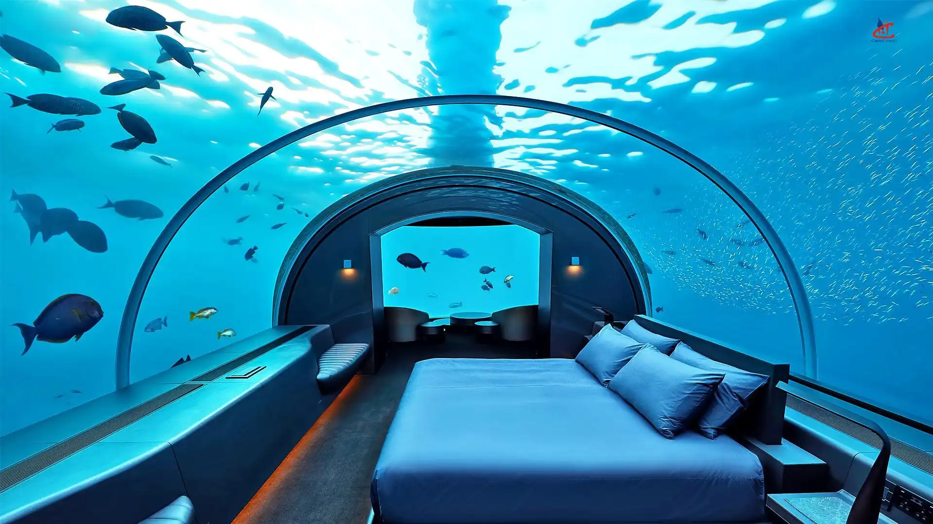 Underwater villa in Maldives