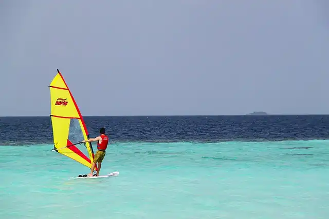 Wind Surfing at Himmafushi, K. Atoll, Maldives