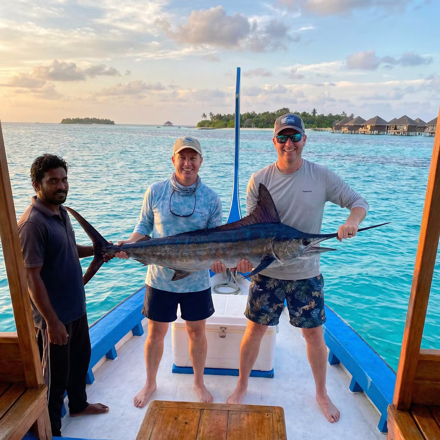 Blue marlin caught fishing in the Maldives